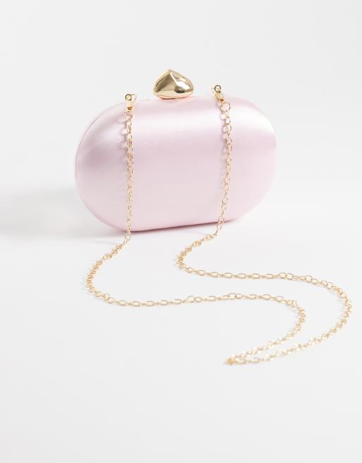 True Decadence satin twist clutch bag in light pink, 3 of 4