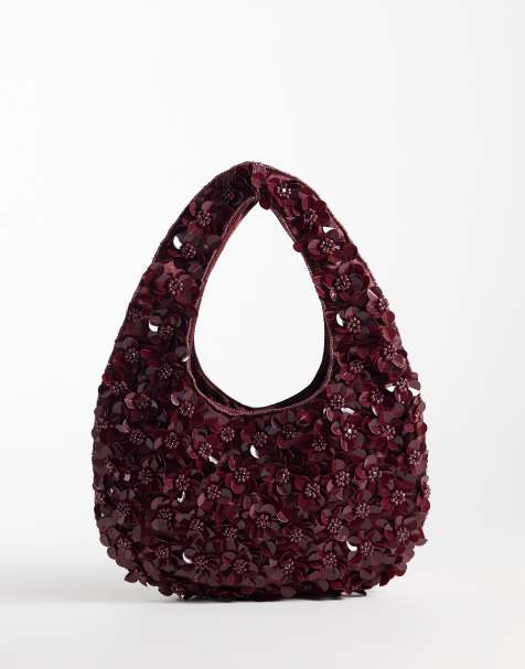 True Decadence sequin grab bag in burgundy - view 1