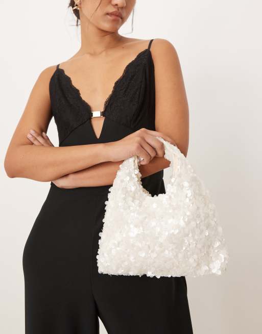 True Decadence sequin grab bag in white, 2 of 4