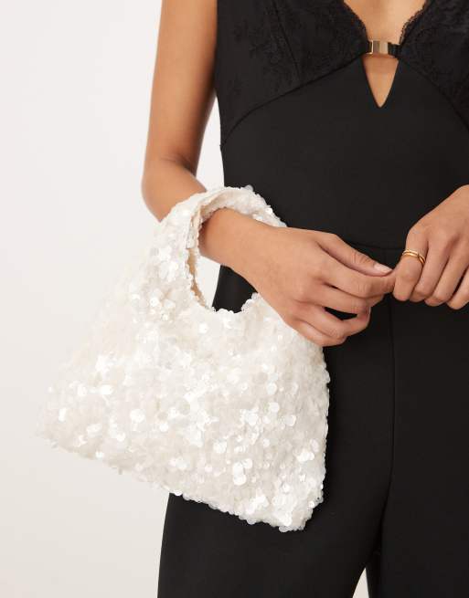 True Decadence sequin grab bag in white, 4 of 4