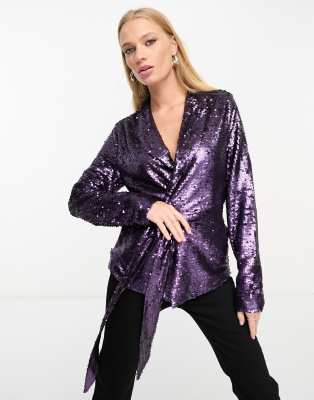 True Decadence sequin jacket in purple