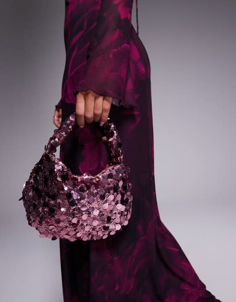 True Decadence sequin shoulder bag in pink - view 1