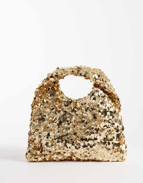True Decadence sequined clutch purse in gold - view 1