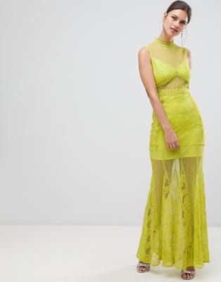 sheer lace maxi dress