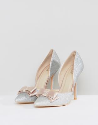 silver court shoes asos