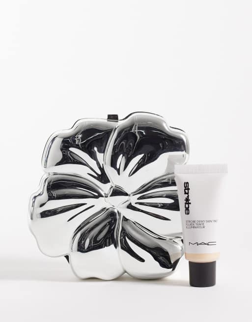 True Decadence – Silverfärgad, blomformad axelväska i metall, 2 av 4