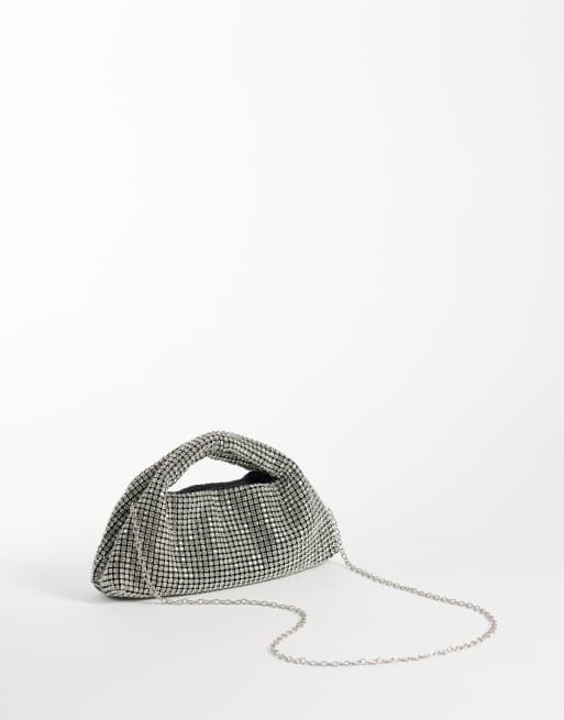 True Decadence – Silverfärgad och svart handväska med strass, 4 av 4