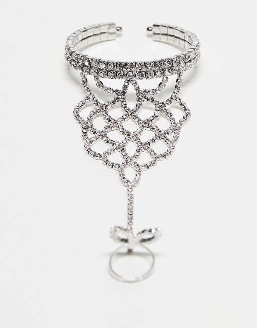 True Decadence – Silverfärgat handsmycke med strass