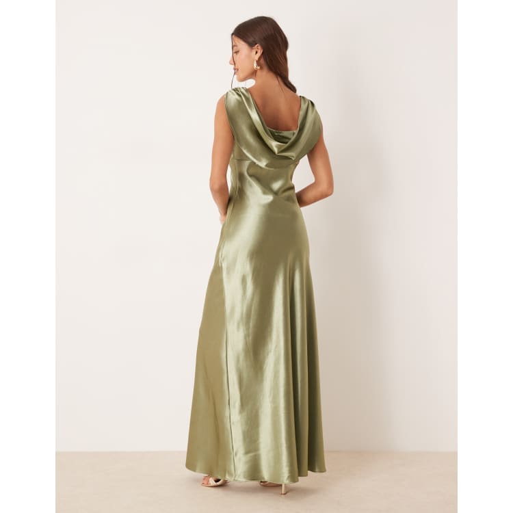 True Decadence Sleeveless pleated maxi dress in sage green | ASOS