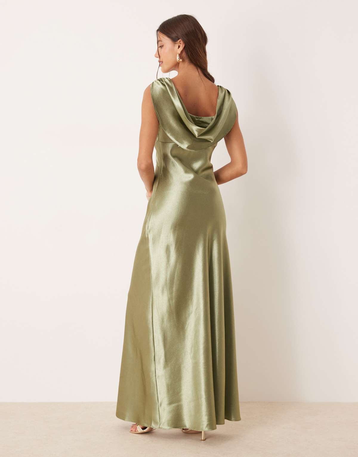 True Decadence Sleeveless pleated maxi dress in sage green