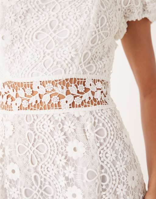 True Decadence Square neck midi dress in white, 2 of 4