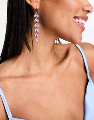 True Decadence statement heart drop earrings in purple - ASOS Price Checker