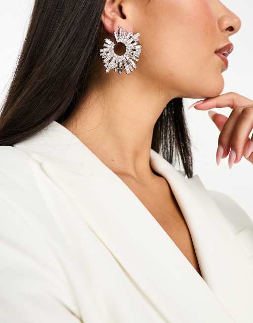 True Decadence - Statement oorbellen met versiering in zilver, 4 van 4