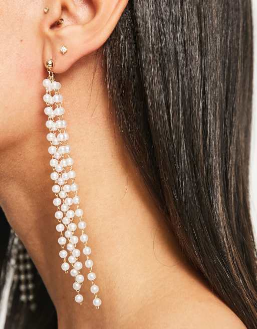 Statement pearl store drop earrings