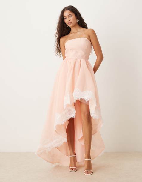 True Decadence Strapeless maxi dresses in dusty peach