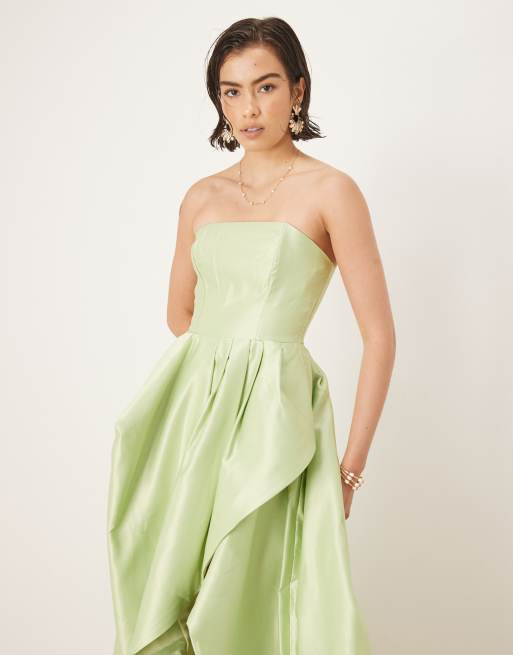 True Decadence Strapeless maxi dresses in soft green, 4 of 4
