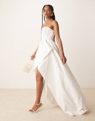 True Decadence Strapless hi-low dress in white