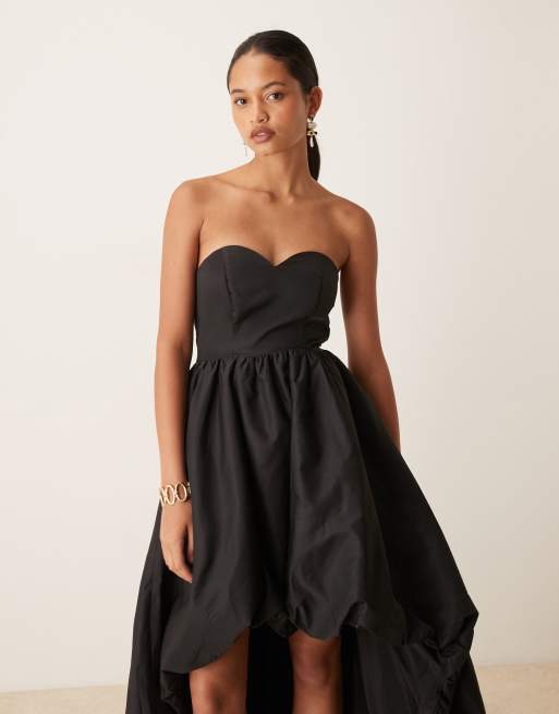 True Decadence Strapless hi low maxi dress in black, 2 of 4