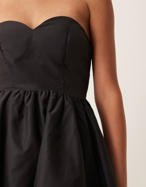 True Decadence Strapless hi low maxi dress in black, 3 of 4
