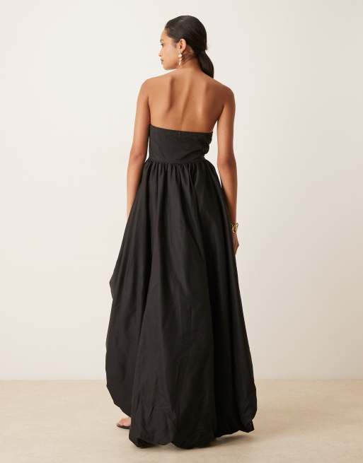 True Decadence Strapless hi low maxi dress in black, 4 of 4