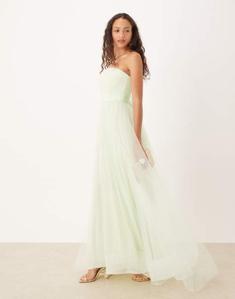 True Decadence Strapless maxi dress in mint green