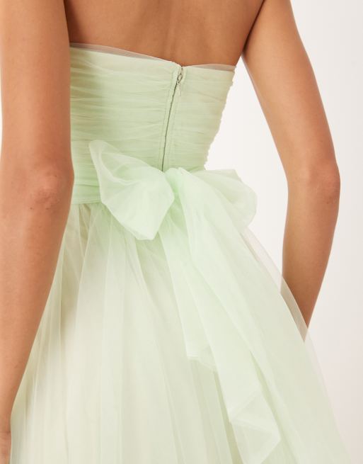True Decadence Strapless maxi dress in mint green, 3 of 4