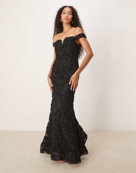 True Decadence Strapless midi dress in black