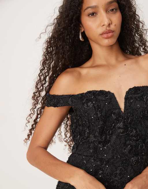 True Decadence Strapless midi dress in black, 2 of 4