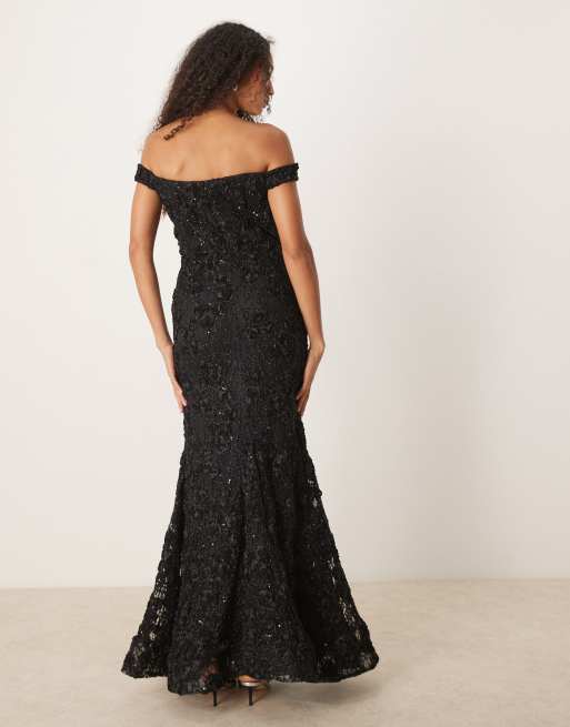 True Decadence Strapless midi dress in black, 3 of 4