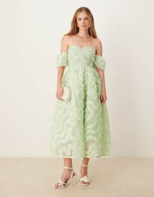True Decadence strapless midi dress in sage green | ASOS