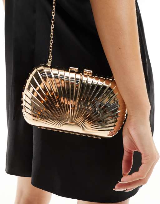 True Decadence – Strukturierte Metall-Clutch in Gold, 3 von 4