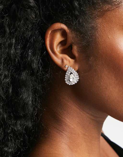True Decadence stud earrings in crystal tear drop