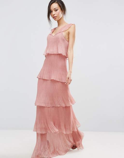 Pleated layered shop maxi dress