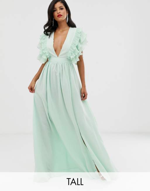 True decadence premium plunge front shop maxi dress with shoulder detail