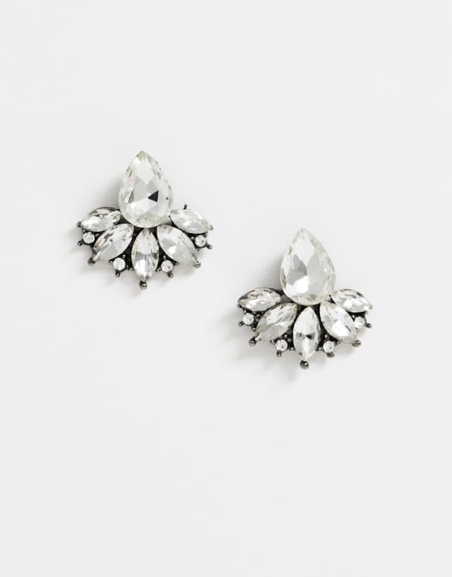 True Decadence teardrop stud earrings in crystal