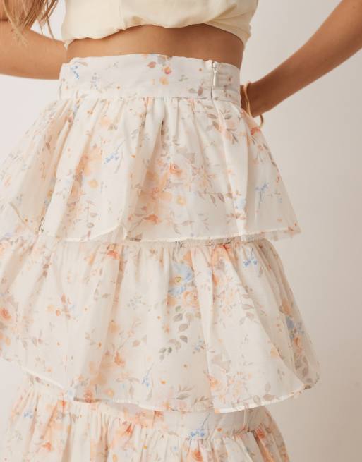 スカート Aopt ORGANZA FRILL LAYERED SKIRT - CREAM Aopt ORGANZA FRILL LAYERED SKIRT - CREAM