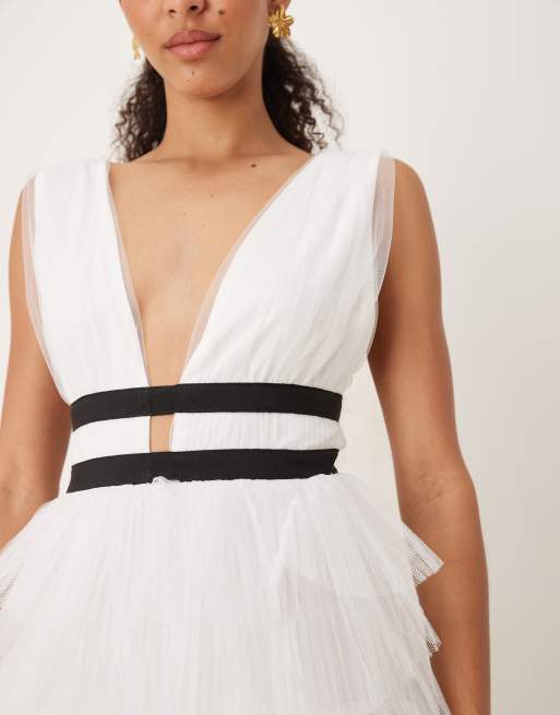True Decadence Tulle maxi dress in white, 4 of 4
