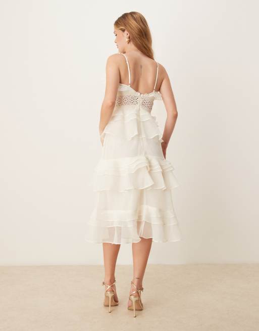 True Decadence V neck midi dress in soft yellow | ASOS