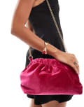 [True Decadence] True Decadence velvet clutch bag in dark pink No Size Bright pink