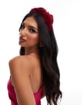 [True Decadence] True Decadence velvet floral headband in red No Size RED
