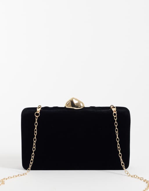 True Decadence velvet twist clutch bag in black, 4 of 4