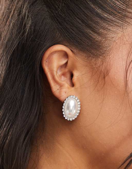 True Decadence - Vintage oorknopjes met parelversiering in zilver