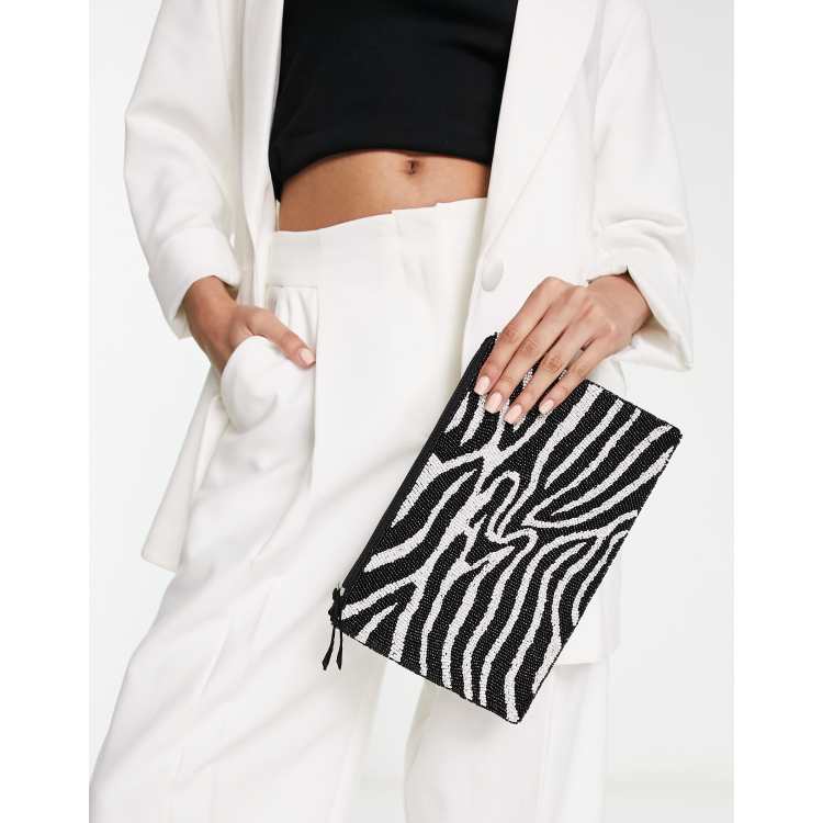 Zebra print clutch bags sale