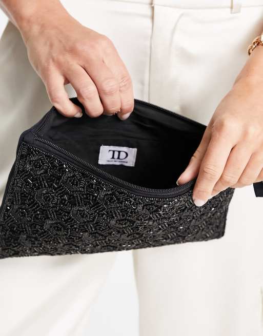 Black store embellished clutch