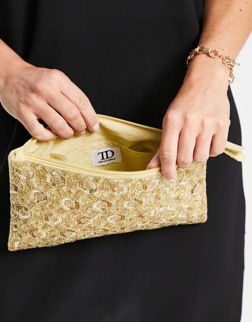 Gold embellished clutch cheap bag