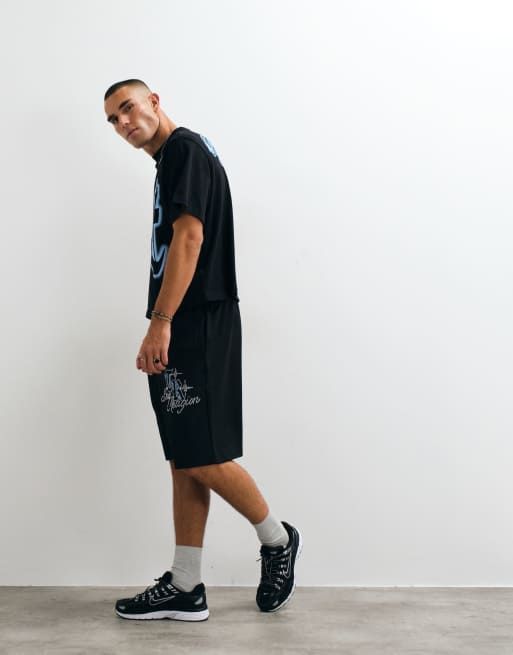 True Relgion xl crystal mikey mesh shorts co-ord in black, 5 of 5