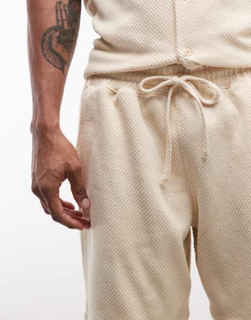 True Religion - Afbleget sandfarvede strikkede shorts med blomstermønster - Del af sæt, 5 af 5