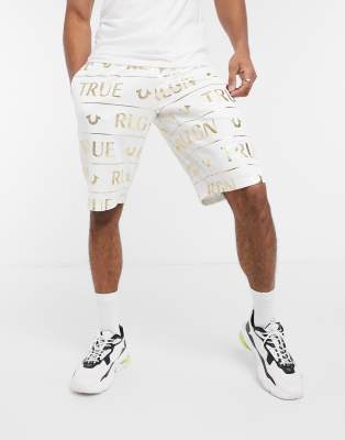 all white true religion shorts