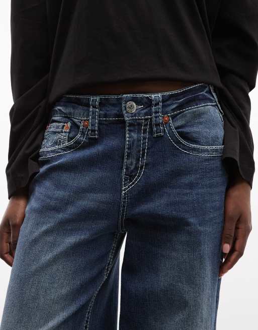 True Religion applique jessie super baggy jeans i mørkeblå vask, 5 af 5