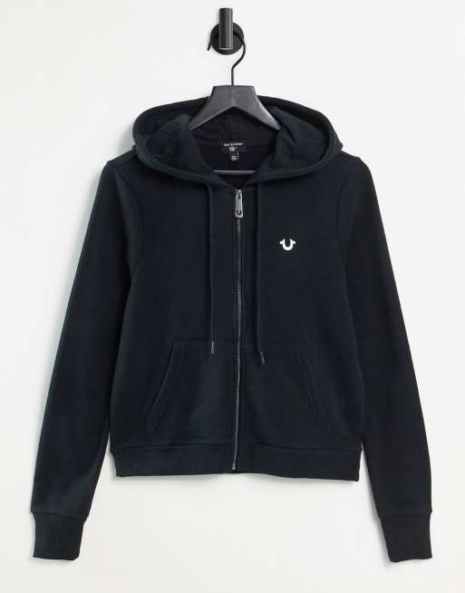 True religion black zip up online hoodie